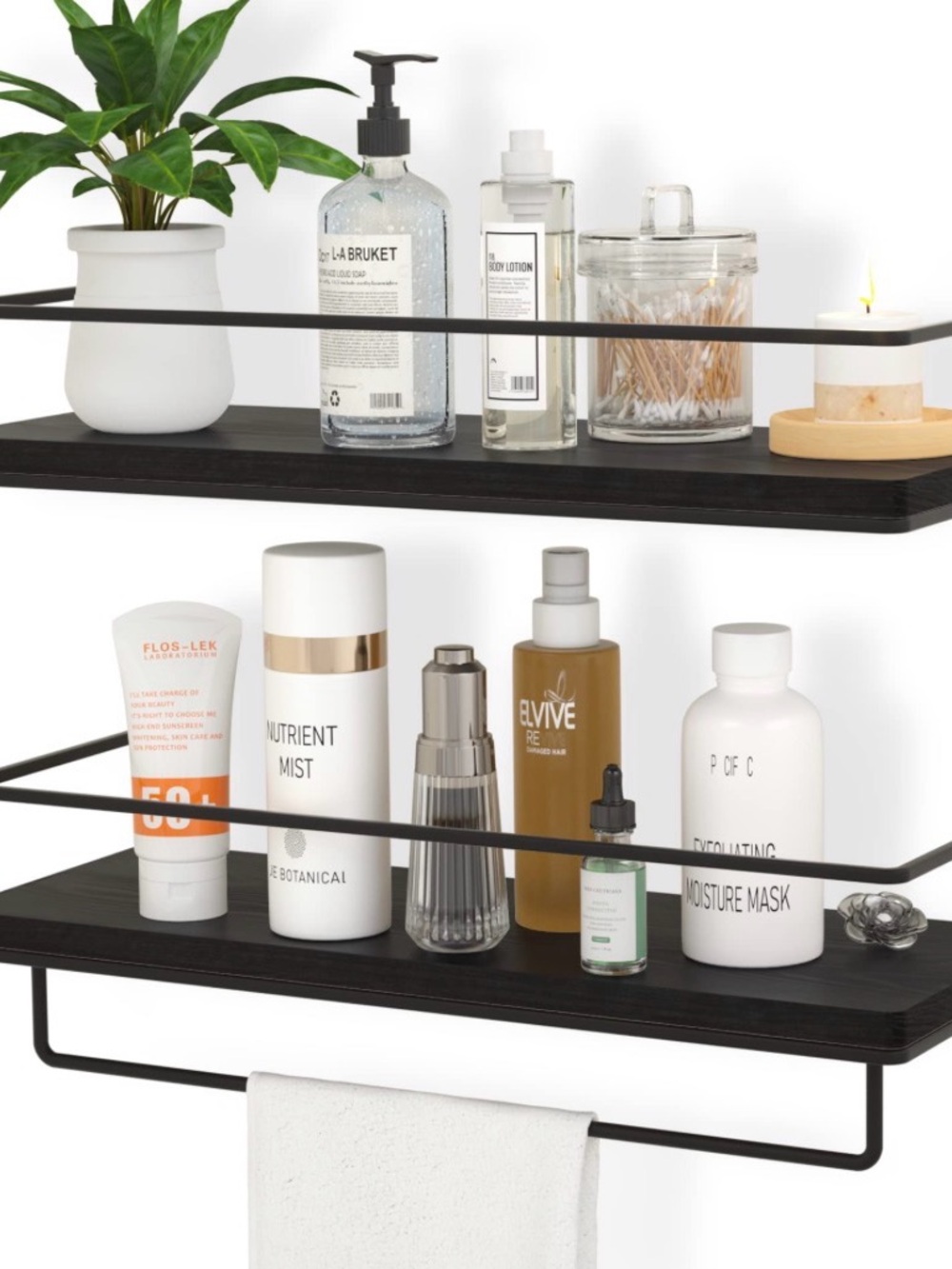 2 pack of Black Wall Shelf